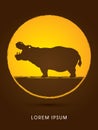 Hippopotamus silhouette graphic