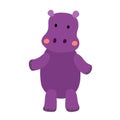 Hippopotamus standing on two legs animal cartoon character vector illustration Royalty Free Stock Photo