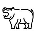 Hippopotamus Line illustration