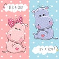 Hippos boy and girl Royalty Free Stock Photo