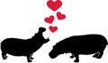 Hippos in love Royalty Free Stock Photo