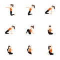 Hips stretching seated yoga asanas set
