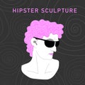 Hipster ancient greek sculpture. Stylized posters in a modern psychedelic style