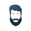 Hipster avatar icon. Portrait of bearded man.