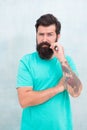 Hipster barber. Barbershop salon. Barber and hairdresser services. Bearded man with stylish mustache. Barber concept Royalty Free Stock Photo