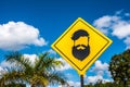 Hipster barber shop road sign over blue sky Royalty Free Stock Photo