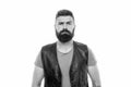 Hipster with beard brutal guy. Masculinity concept. Barber shop and beard grooming. Styling beard and moustache. Fashion