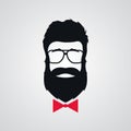 Hipster with beard wearing in retro sunglasses. Royalty Free Stock Photo