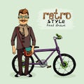 Hipster with bike