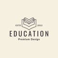 Hipster book open education logo design, vector graphic symbol icon illustration creative idea Royalty Free Stock Photo