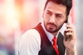 Hipster businessman making phone call Royalty Free Stock Photo