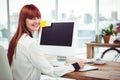 Hipster businesswoman using her computer Royalty Free Stock Photo