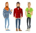 Hipster Cartoon People Set