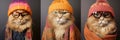 Hipster Cat With A Cool Beanie And Scarf Cat Accessories, Hipster Cats, Cat Beanies, Cat Scarves, Fu