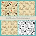 Hipster Colorful Seamless Patterns