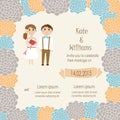 Hipster couples wedding invitation