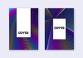 Hipster cover design template set. Rainbow abstrac