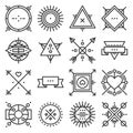 Hipster Design Elements Set on White Background. Vector Royalty Free Stock Photo