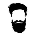 Hipster detailed hair and beards set. Fashion bearded man. Long beard with facial hair. Beard isolated on white