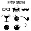 Hipster detective icon vector