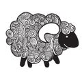 Hipster Doodle Funny sheep