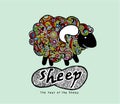 Hipster Doodle Funny sheep