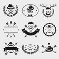 Hipster elements and labels set. Vector