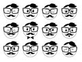 Hipster Emoticons Set