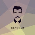 Hipster face logo. Royalty Free Stock Photo