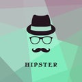 Hipster face logo.