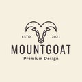 Hipster face mountain goat logo design vector graphic symbol icon illustration creative idea Royalty Free Stock Photo