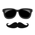 Hipster face moustaches and glasses