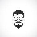 Hipster face with retro roung glasses Royalty Free Stock Photo