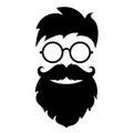 Hipster face vector cartoon