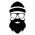 Hipster face vector cartoon