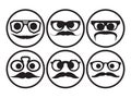 Hipster faces expressions