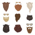 Hipster fashion man beards and eyeglasses.