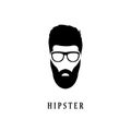 Hipster fashion man hair, beards and glasses.