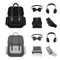 Hipster, fashion, style, subculture .Hipster style set collection icons in black,monochrom style vector symbol stock