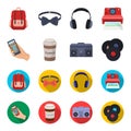 Hipster, fashion, style, subculture .Hipster style set collection icons in cartoon,flat style vector symbol stock