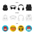 Hipster, fashion, style, subculture .Hipster style set collection icons in cartoon style vector symbol stock