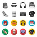 Hipster, fashion, style, subculture .Hipster style set collection icons in monochrome,flat style vector symbol stock