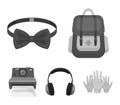 Hipster, fashion, style, subculture .Hipster style set collection icons in monochrome style vector symbol stock