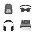 Hipster, fashion, style, subculture .Hipster style set collection icons in monochrome style vector symbol stock