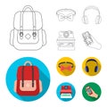 Hipster, fashion, style, subculture .Hipster style set collection icons in outline,flat style vector symbol stock