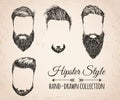 Hipster fashion vintage elements hand-drawn