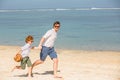 Hipster father with beard and red haired son Royalty Free Stock Photo