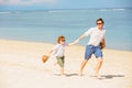 Hipster father with beard and red haired son Royalty Free Stock Photo