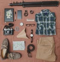 Hipster fun accessories. View from above