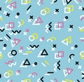 Hipster Geometric memphis style sameless pattern Royalty Free Stock Photo